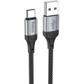 HOCO Дата кабель USB 2.0 AM to USB-C 1.0m 3A nylon X102 black HOCO (6942007608770)