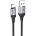 HOCO Дата кабель USB 2.0 AM to USB-C 1.0m 3A nylon X102 black HOCO (6942007608770)