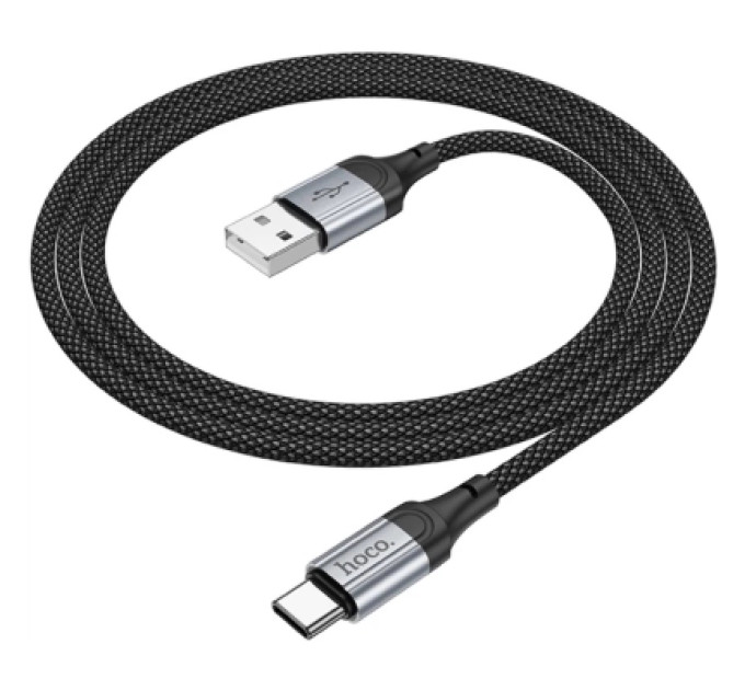 HOCO Дата кабель USB 2.0 AM to USB-C 1.0m 3A nylon X102 black HOCO (6942007608770)
