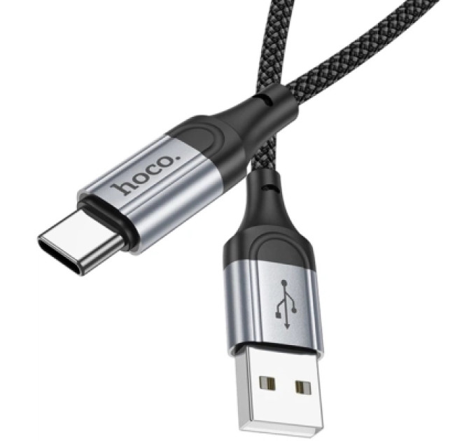 HOCO Дата кабель USB 2.0 AM to USB-C 1.0m 3A nylon X102 black HOCO (6942007608770)
