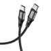 HOCO Дата кабель USB-C to USB-C 2.0m 100W silicone X50 Exquisito black HOCO (6931474734402)
