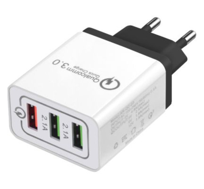 XoKo Зарядний пристрій XoKo QC-300 3 USB Qualcom 3.0 4.8A Black (QC-300-BK)