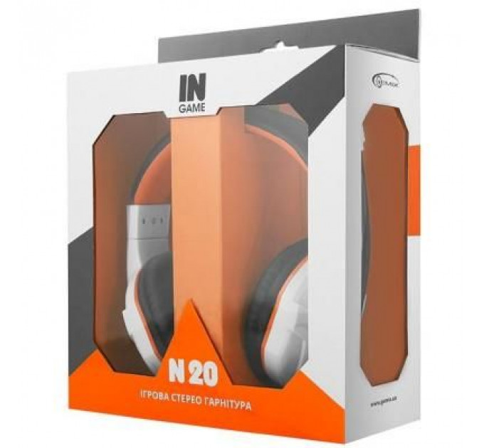 Навушники Gemix N20 White-Black-Orange Gaming