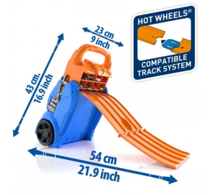 Hot Wheels Автотрек Hot Wheels Портативний трек-контейнер з 4 рівнобіжними доріжками (HWCC14)
