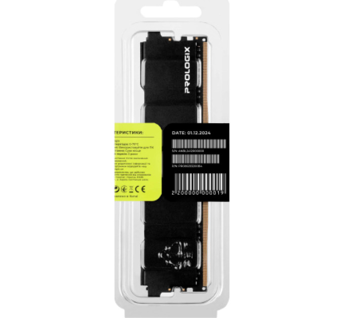 Prologix Модуль пам'яті для комп'ютера DDR4 8GB 32GB 3200 MHz Black Prologix (PRO8GB3200B4)