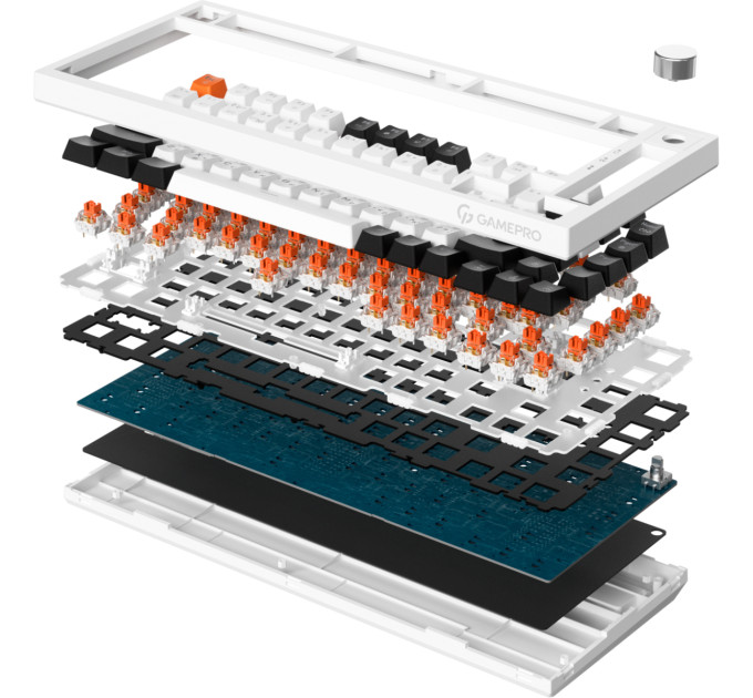 GamePro Клавіатура бездротова GamePro Asgard Valhalla MK160W Pro White
