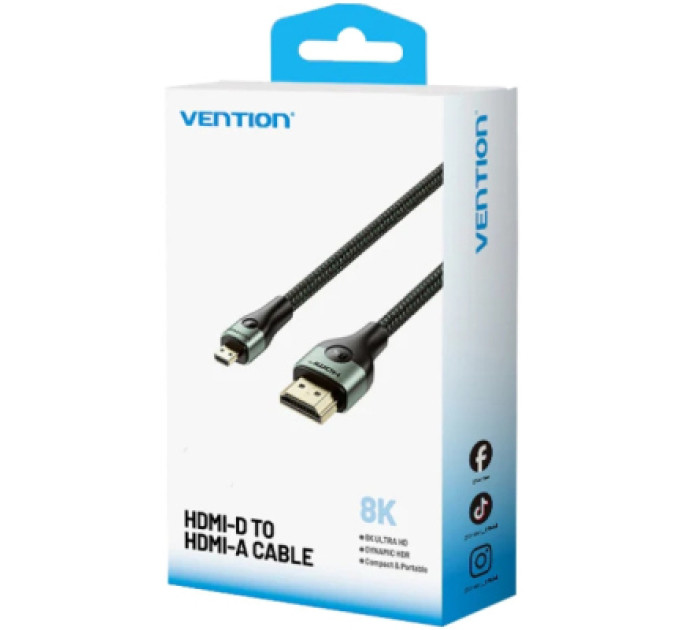 Vention Кабель мультимедійний HDMI M to HDMI micro M 1.0m V2.0 8K 60Hz green VENTION (AGKGF)