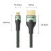 Vention Кабель мультимедійний HDMI M to HDMI micro M 1.0m V2.0 8K 60Hz green VENTION (AGKGF)