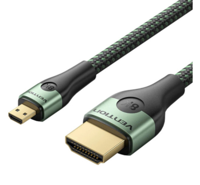 Vention Кабель мультимедійний HDMI M to HDMI micro M 1.0m V2.0 8K 60Hz green VENTION (AGKGF)