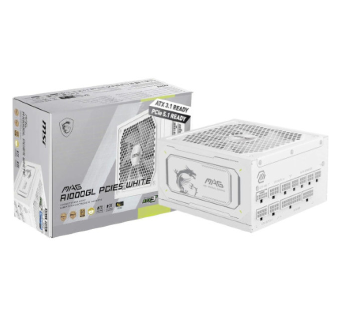 MSI Блок живлення MSI 1000W (MAG A1000GL PCIE5 WHITE)