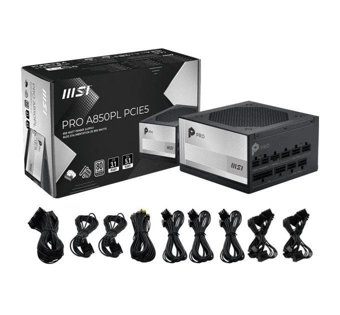 MSI Блок живлення ATX 850W PRO A850PL PCIE5 MSI