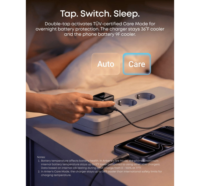 Anker Мережевий зарядний пристрій Anker Nano Charger 45W USB-C Smart Display Black (A121DG11)