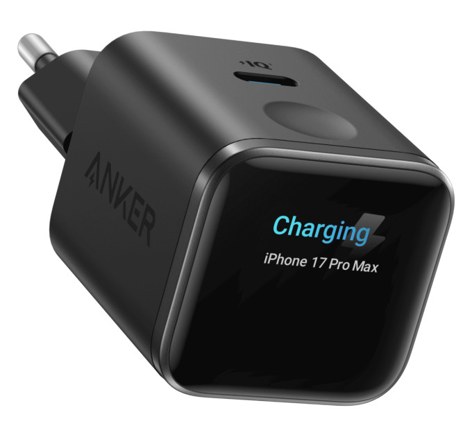 Anker Мережевий зарядний пристрій Anker Nano Charger 45W USB-C Smart Display Black (A121DG11)