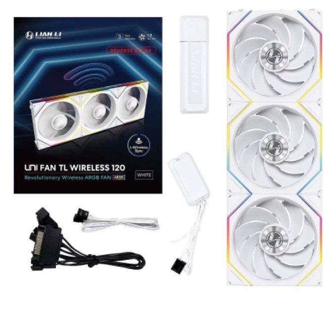 Lian Li Кулер до корпусу Lian Li Uni Fan TL WIRELESS Reverse, 120-3, Wh (G99.12RTL1W3W.00)