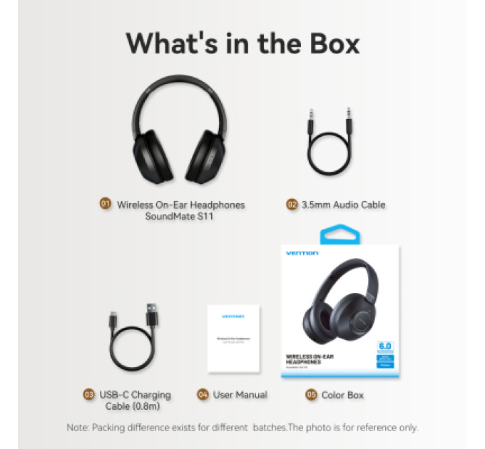 Vention Навушники Vention S11 SoundMate Wireless Black (NBBB0)