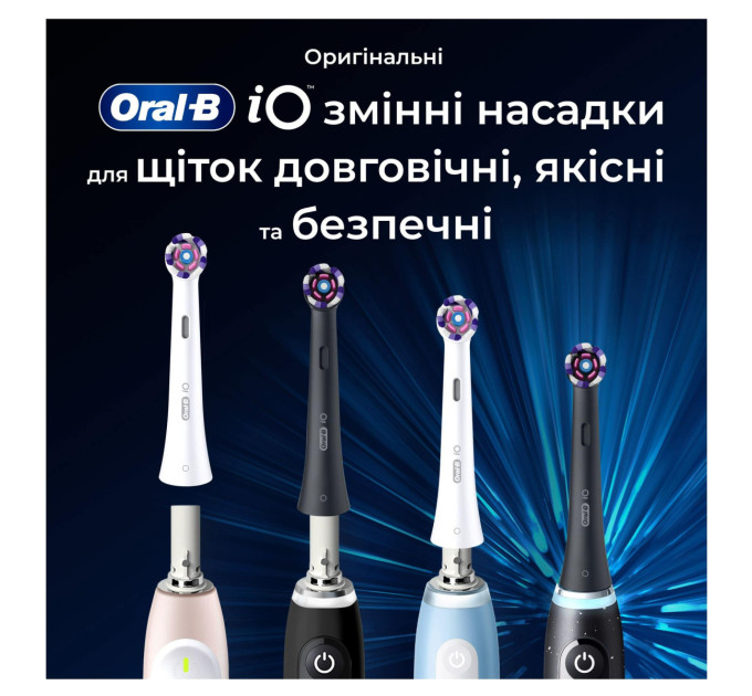 Braun Насадка для зубної електрощітки Braun Oral-B iO RB WB Radiant White Black (4 шт)