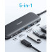 Anker USB-хаб Anker USB-C Hub 332 5-in-1 Black (A8355H11)