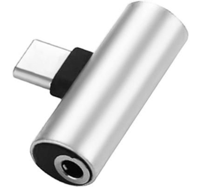 XoKo Перехідник Type-C to Jack 3.5 мм 1.0m 2in1 XoKo (AC-205-SLV)