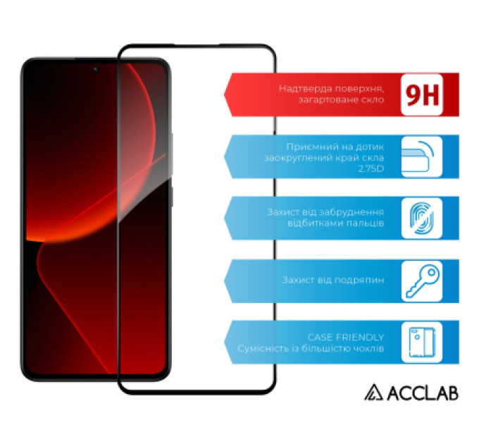 ACCLAB Скло захисне ACCLAB Full Glue Xiaomi 13T Pro Black (1283126582585)