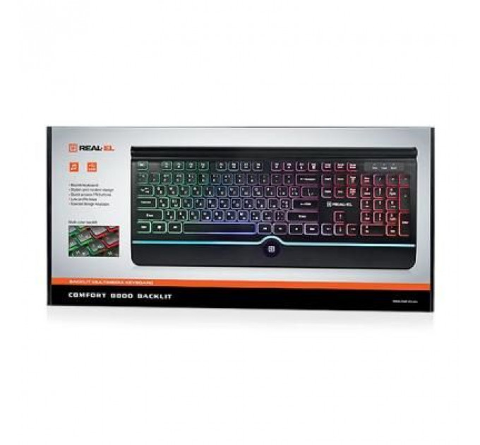 Клавіатура REAL-EL 8000 Comfort Backlit Black