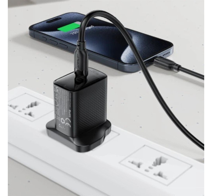 Acefast Дата кабель USB-C to USB-C 1.2m 60W TPU black Acefast (6974316283805)