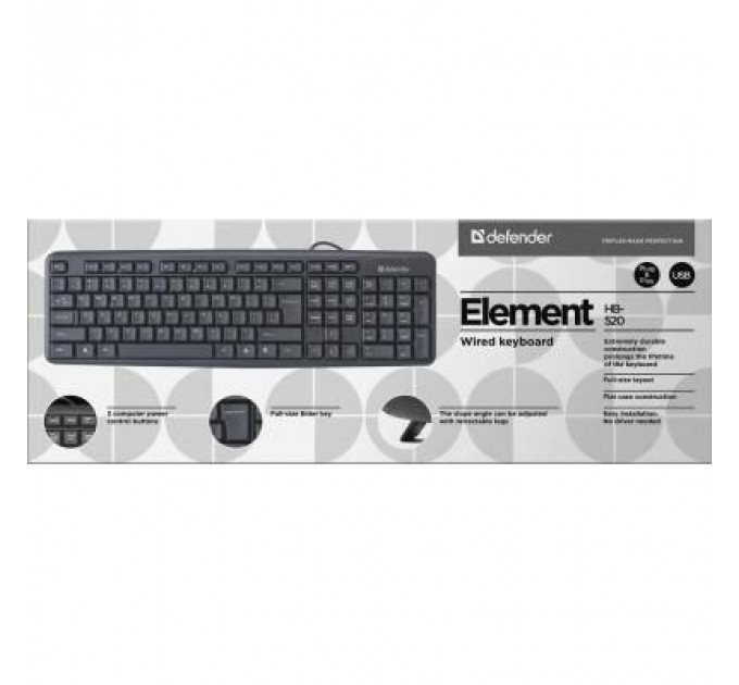 Клавіатура Defender Element HB-520 USB UKR Black (45529)
