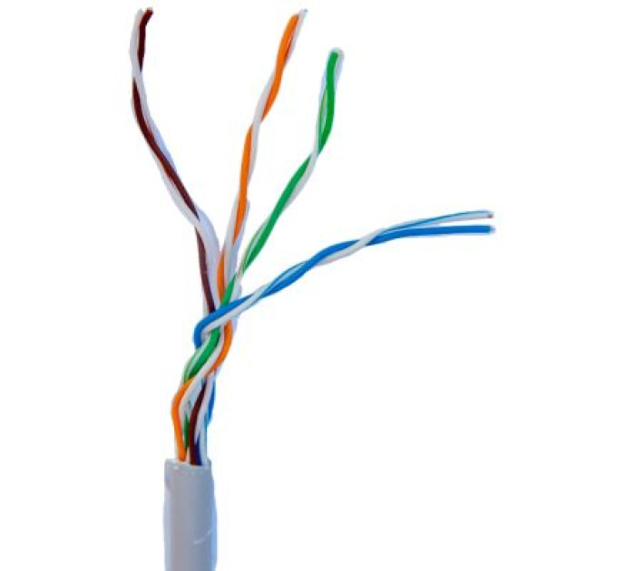 GEAR Кабель мережевий UTP 305м, cat.5e, CCA, 4*2*0,51, PVC, indoor, grey GEAR (GEC-UTPCCA051305)