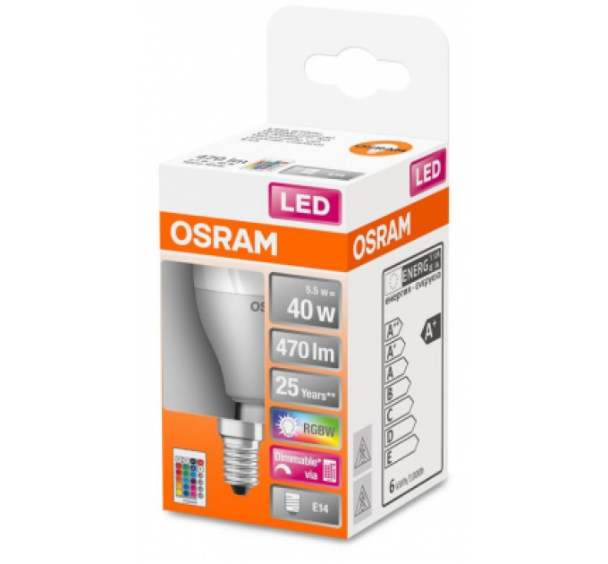 Osram Лампочка Osram LED STAR Е14 5.5-40W 2700K+RGB 220V Р45 пульт ДУ (4058075430877)