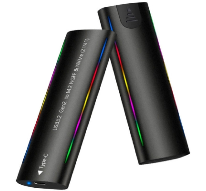 Dynamode Кишеня зовнішня Dynamode M.2 SSD NVMe/SATA combo USB3.2 GEN2 Type-C aluminium black (DM-CAD-SSD10)
