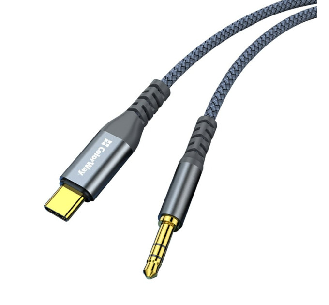 ColorWay Адаптер ColorWay USB Type-C - 3.5 мм (M/M), 1.2 м, Gray (CW-CBPDJ071-G)