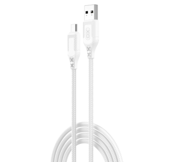 XO Дата кабель USB 2.0 AM to Micro 5P 1.0m braided white XO (NB235_M_White)