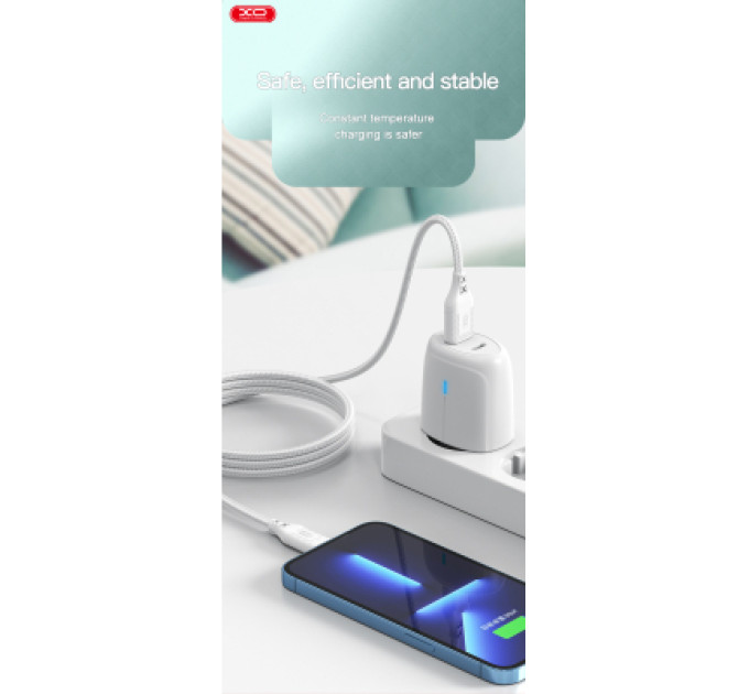 XO Дата кабель USB 2.0 AM to Micro 5P 1.0m braided white XO (NB235_M_White)