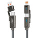 XO Дата кабель USB 2.0 AM to USB-C + USB 2.0 AM to Lightning 1.0m 60W gray XO (NB275_4-in-1_Gray)
