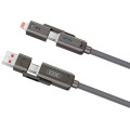 XO Дата кабель USB 2.0 AM to USB-C + USB 2.0 AM to Lightning 1.0m 60W gray XO (NB275_4-in-1_Gray)