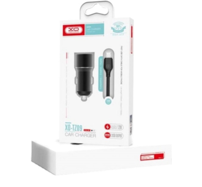 XO Зарядний пристрій XO 1xUSB + cable USB to Micro 5P TZ09 black (6920680873487)