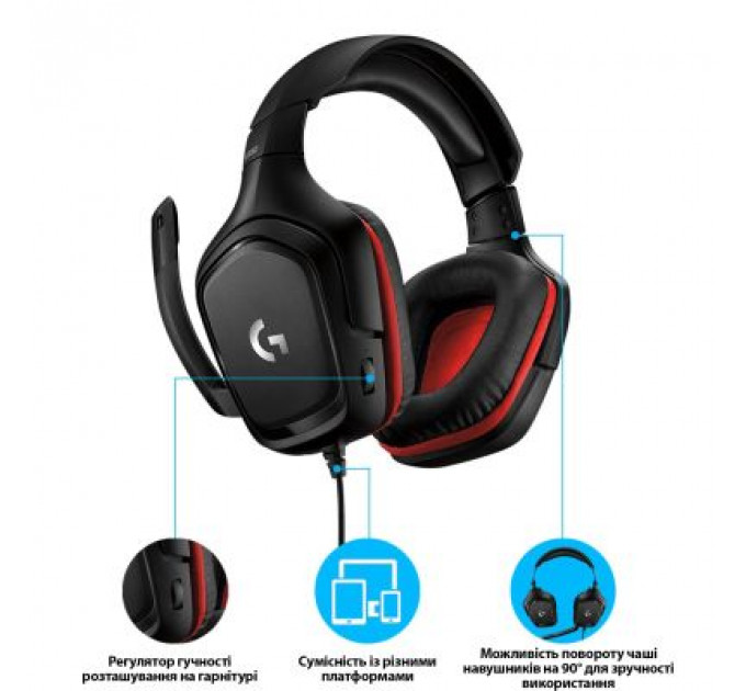 Навушники Logitech G332 Wired Gaming Headset (981-000757)