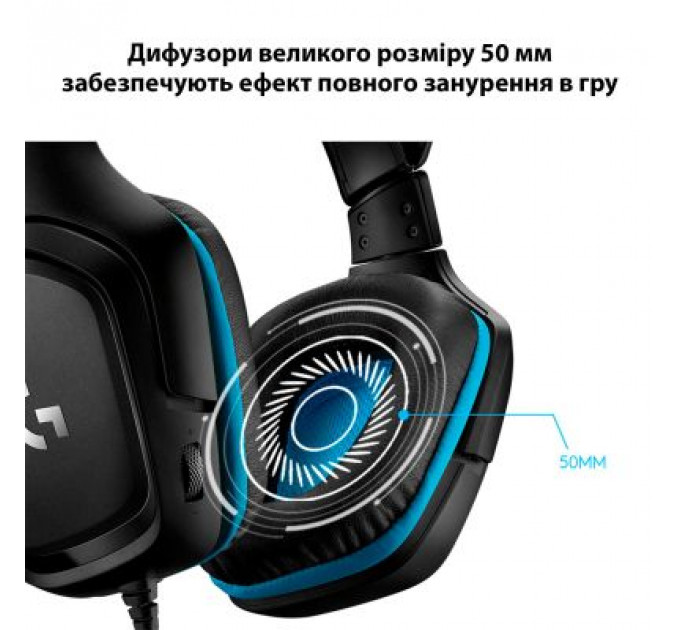 Навушники Logitech G432 7.1 Surround Sound Wired Gaming Headset (981-000770)