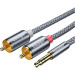 Essager Кабель мультимедійний 3.5mm M to 2xRCA M 2.0m Essager (EYPZJ-MYA0H)
