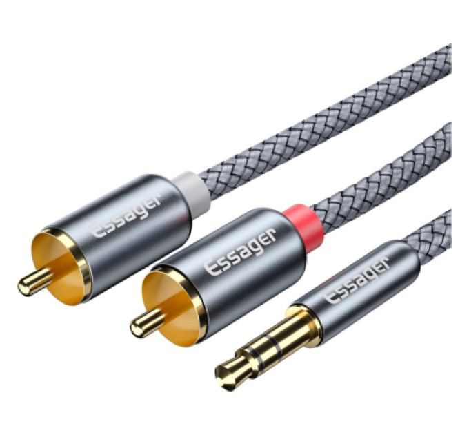 Essager Кабель мультимедійний 3.5mm M to 2xRCA M 2.0m Essager (EYPZJ-MYA0H)