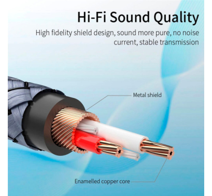Essager Кабель мультимедійний 3.5mm M to 2xRCA M 2.0m Essager (EYPZJ-MYA0H)