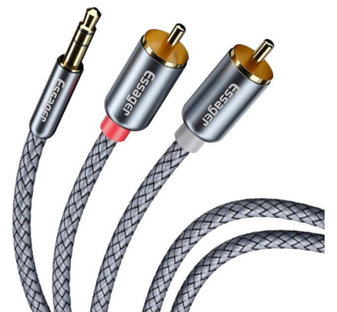 Essager Кабель мультимедійний 3.5mm M to 2xRCA M 2.0m Essager (EYPZJ-MYA0H)