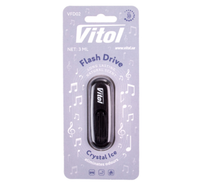 VITOL Ароматизатор для автомобіля VITOL Flash Drive Crystal Ice (VFD02)