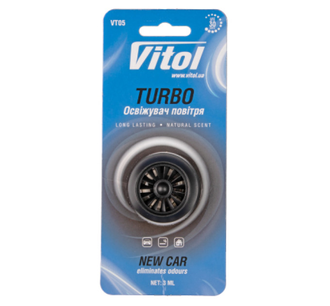 VITOL Ароматизатор для автомобіля VITOL Turbo New car (VT05)