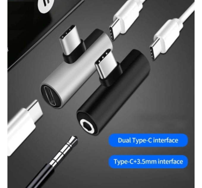 XoKo Перехідник USB-C M to USB-C F + 3.5mm F black XoKo (AC-205-BK)