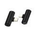 XoKo Перехідник USB-C M to USB-C F + 3.5mm F black XoKo (AC-205-BK)