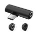 XoKo Перехідник USB-C M to USB-C F + 3.5mm F black XoKo (AC-205-BK)