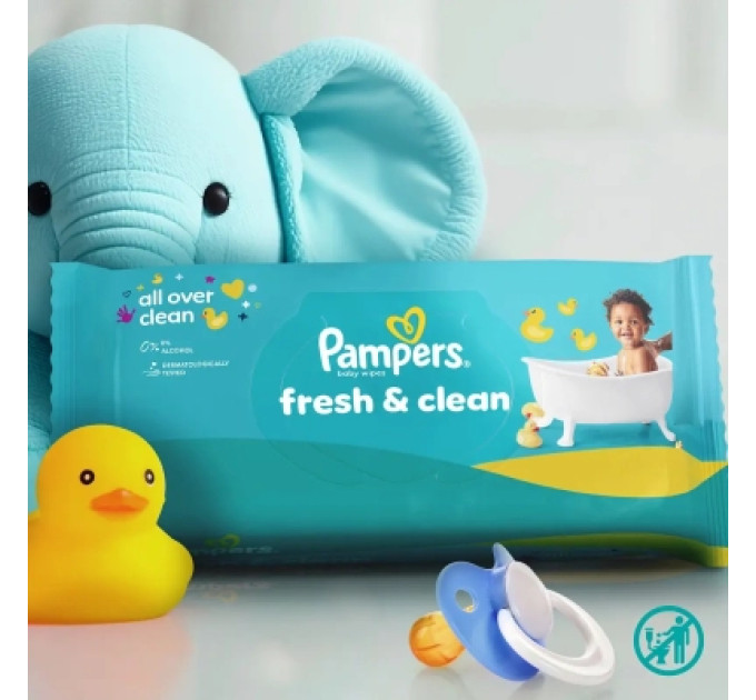 Pampers Дитячі вологі серветки Pampers Fresh Clean2x80 шт (160 шт) (8006530135269)