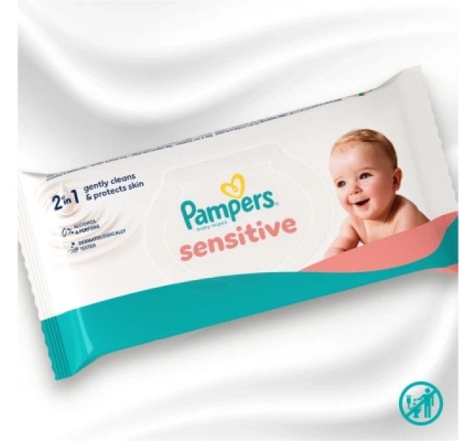 Pampers Дитячі вологі серветки Pampers Sensitive 80 шт х 4 пачки (320 шт) (8001841062754)