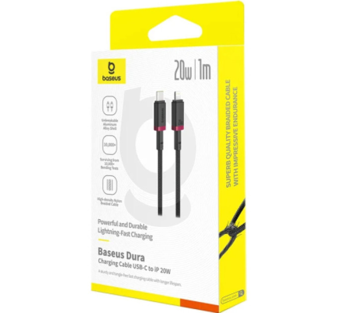 Baseus Дата кабель USB-C to Lightning 2.0m 20W red+black Baseus (P10377800U01-03)