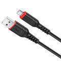 HOCO Дата кабель USB 2.0 AM to Micro 5P 1.0m 2.4A nylon X59 black HOCO (6931474744890)